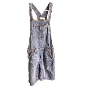 Mila Rose Denim Overalls Shorts Women’s Size 14 XL – Casual, Distressed, Vintage